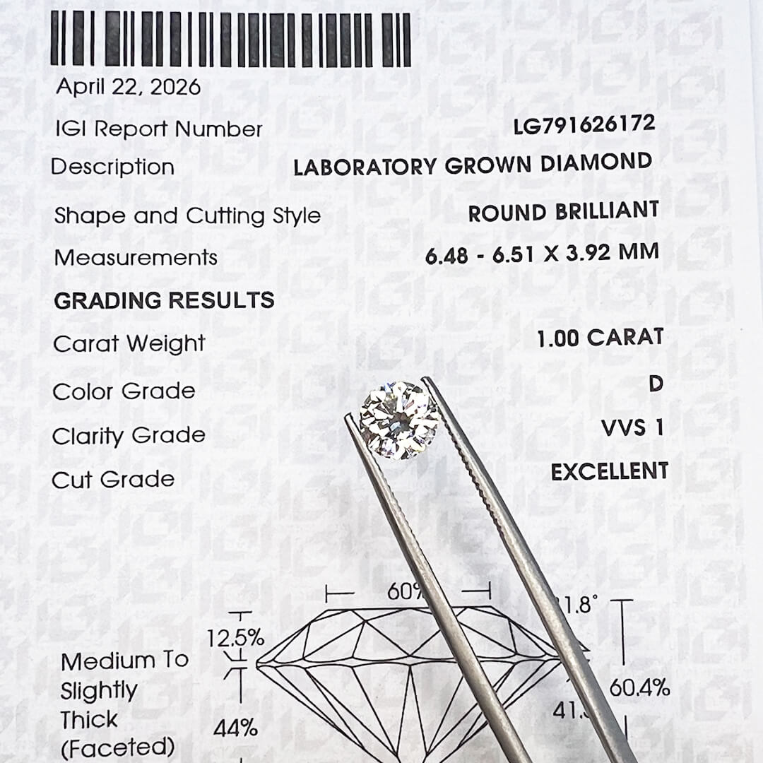 Diamante de Laboratorio Corte Redondo 1.00qts