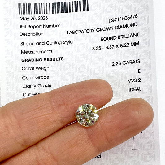 Diamante de Laboratorio Corte Redondo 2.28qts