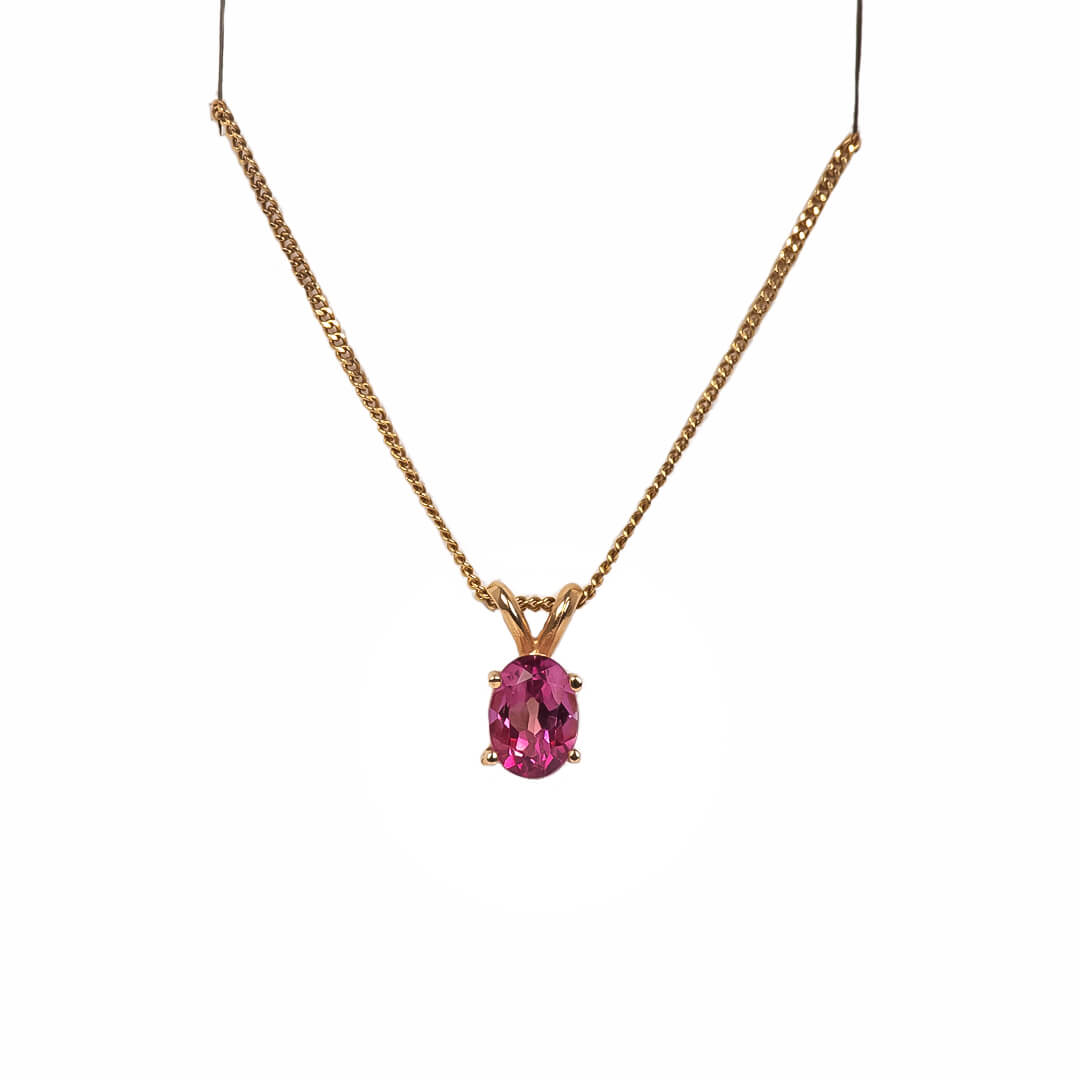 Dije con Topacio Rosa y Cadena