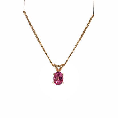 Dije con Topacio Rosa y Cadena