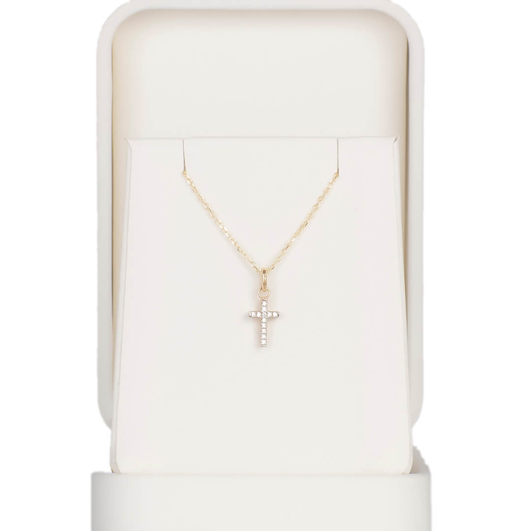 Dije de Cruz con Circonias (10mm)