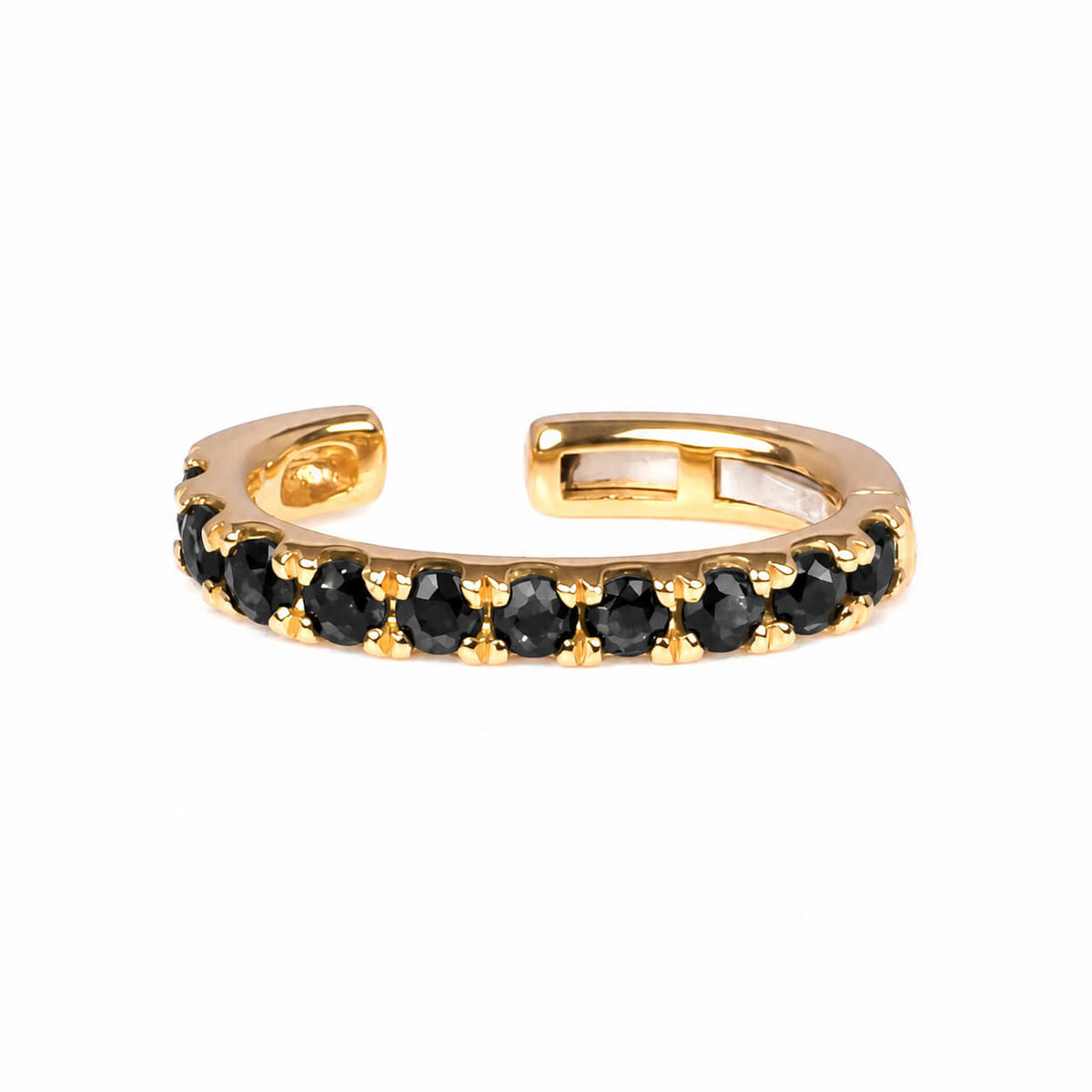 Earcuff con Diamantes Negros Naturales 0.35qts