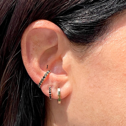 Earcuff con Diamantes Negros Naturales 0.35qts