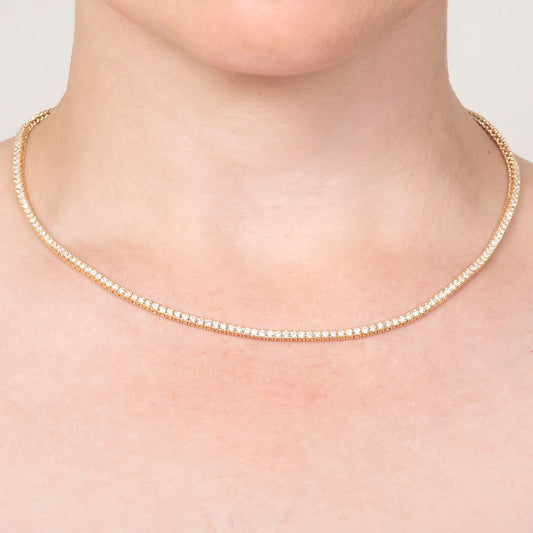Gargantilla Tennis 14k Diamantes Lab Grown 5qts