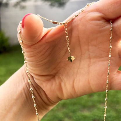 Gargantilla con Bolitas Facetadas 14k