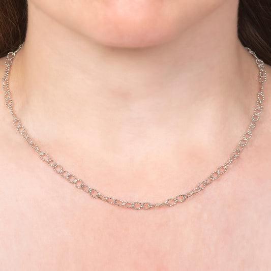 Gargantilla de Eslabones de Bolitas Diamantadas