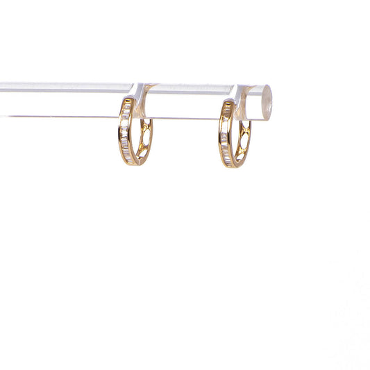 Huggies con Diamantes Naturales Corte Baguette 18k