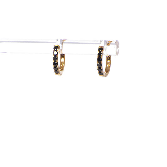 Hugies con Diamantes Negros 0.24qts (Oro Amarillo 18k)
