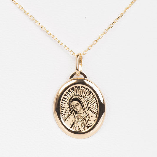 Medalla Oval de la Virgen de Gpe Busto 17mm