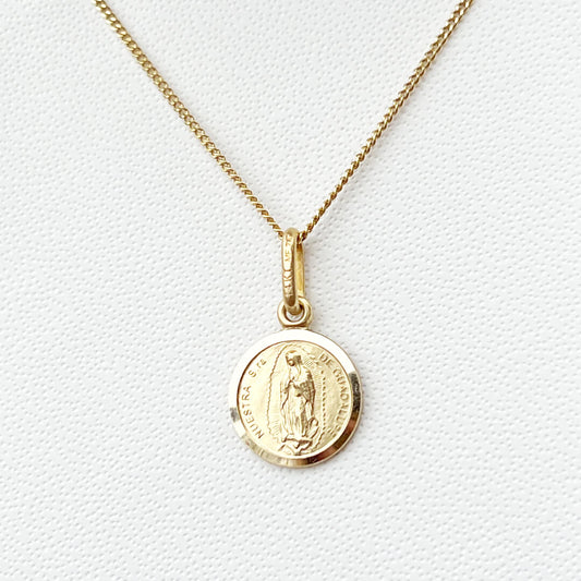 Medalla Virgen de Guadalupe Redonda 14k
