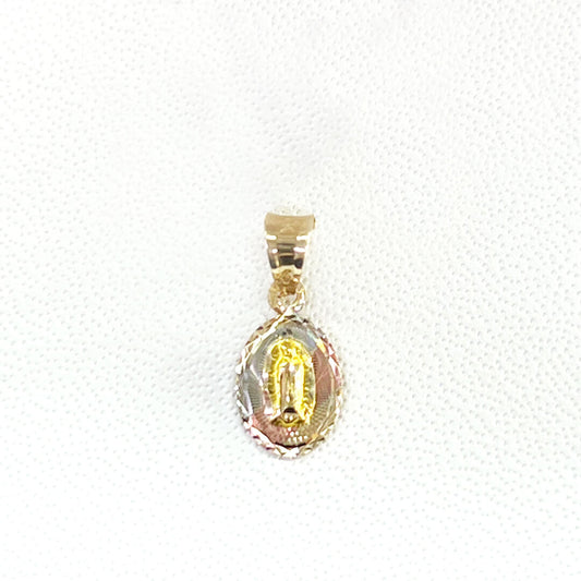 Medalla con 3 Oros Combinados Virgen de Guadalupe 10k