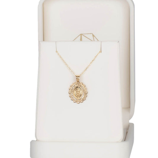 Medalla de la Virgen de Gpe con Circonias (16mm)