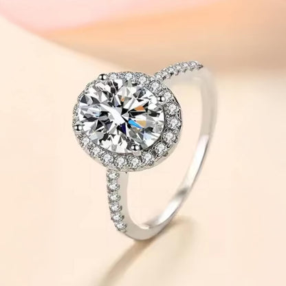 Solitario Plata con Moissanita Oval 2.00qts  9x7cm