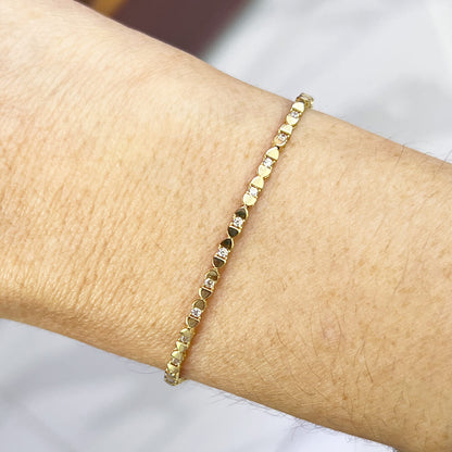 Pulsera Diseño con Circonias 14k