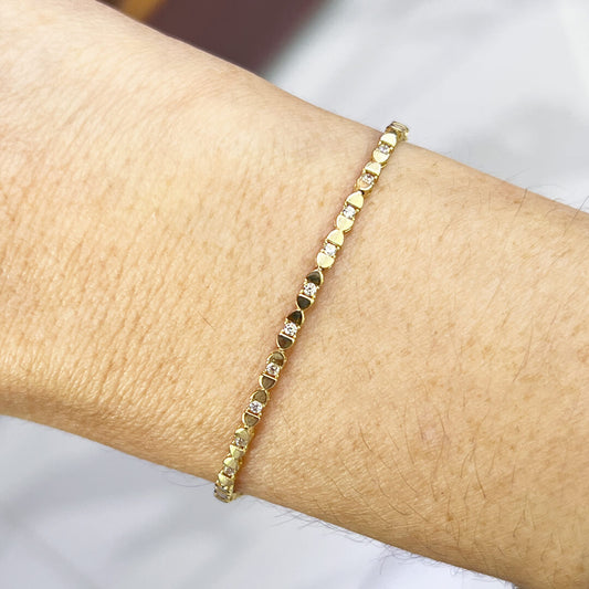 Pulsera Diseño con Circonias 14k