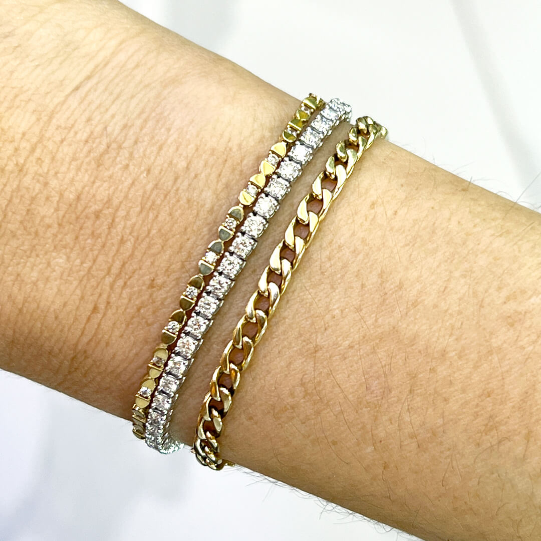 Pulsera Diseño con Circonias 14k