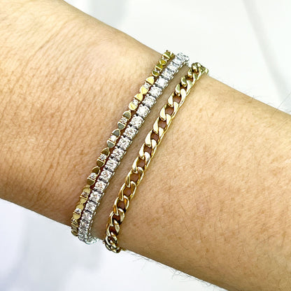 Pulsera Diseño con Circonias 14k