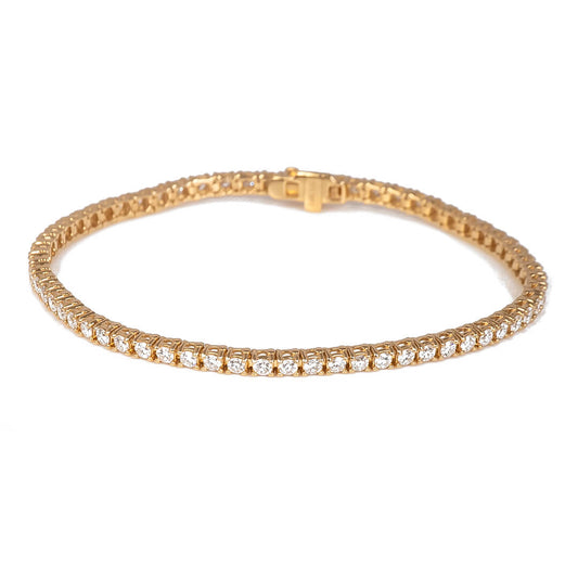 Pulsera Tennis 14k Diamantes Lab Grown 6qts