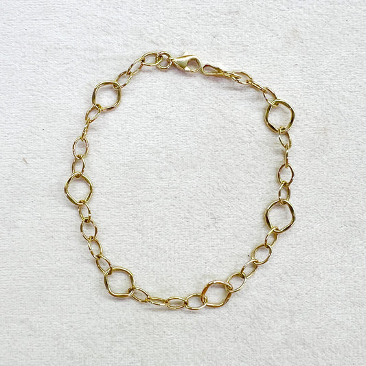 Pulsera Eslabones Redondos 14k