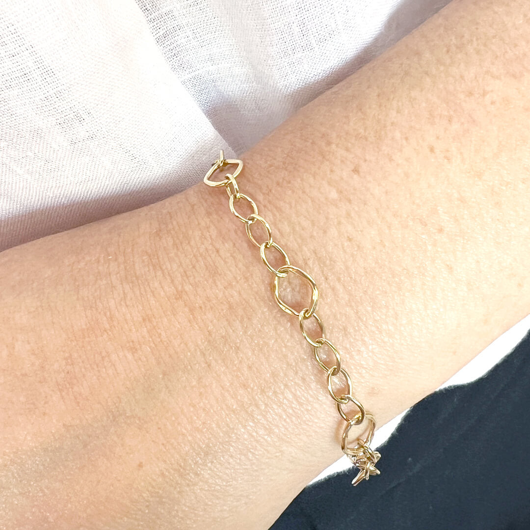 Pulsera Eslabones Redondos 14k