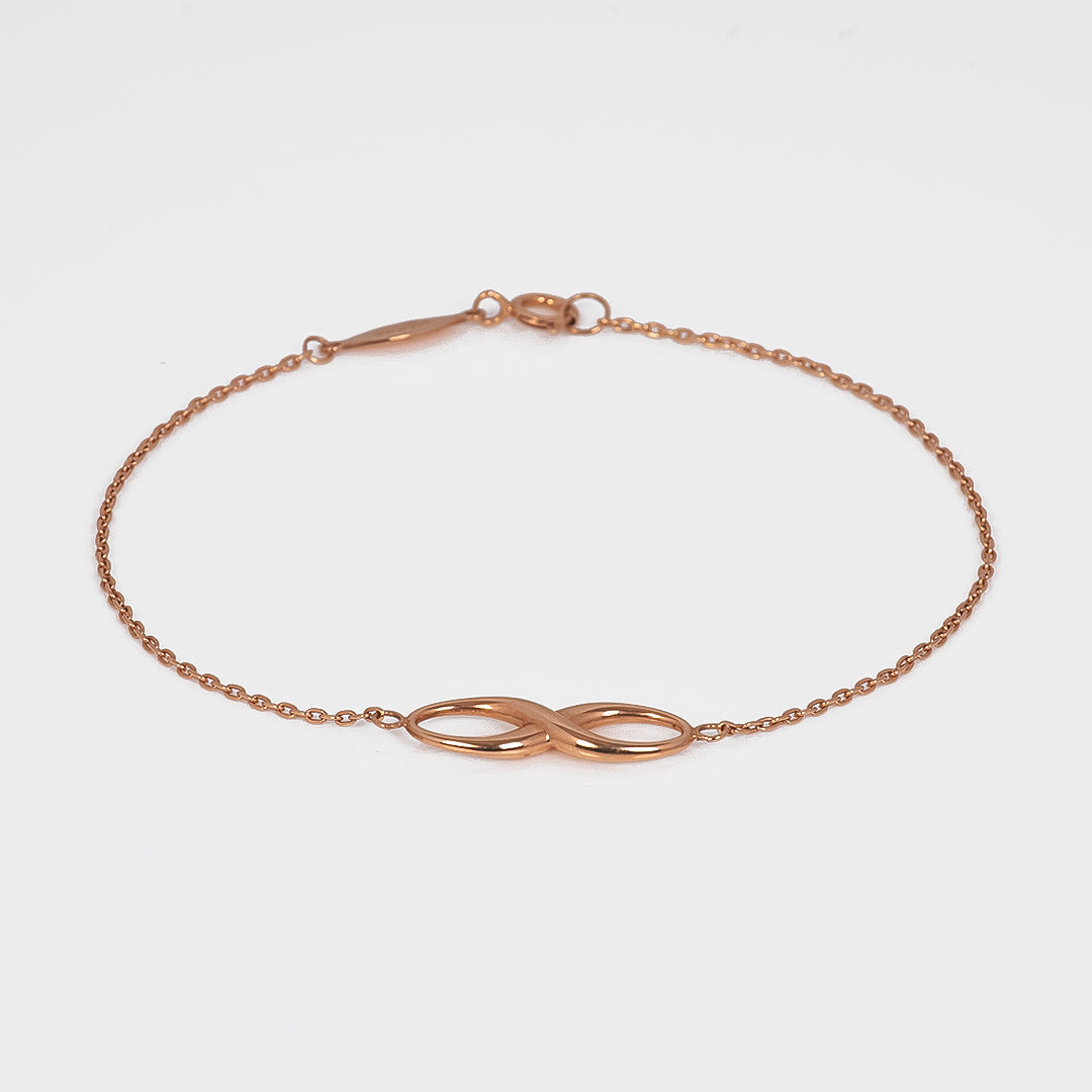 Pulsera Infinito Oro Rosa 14k