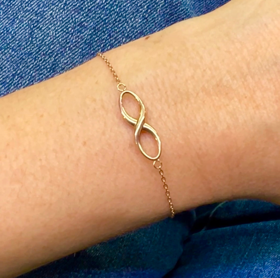 Pulsera Infinito Oro Rosa 14k