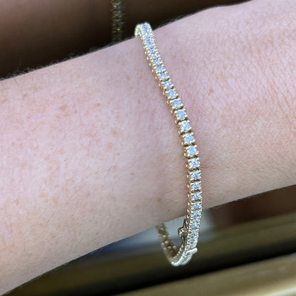 Pulsera Tennis 14k Diamantes Lab Grown 2.70qts