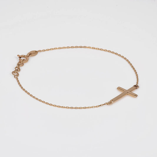 Pulsera con Cruz 14k