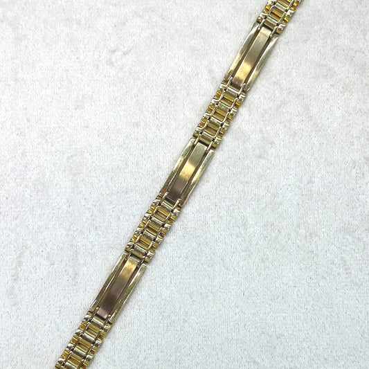 Pulso Combinado con Placas y Tejido Reloj