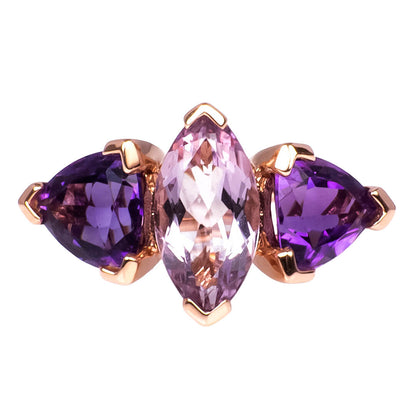 Set de Aretes Dije Anillo con Amatistas