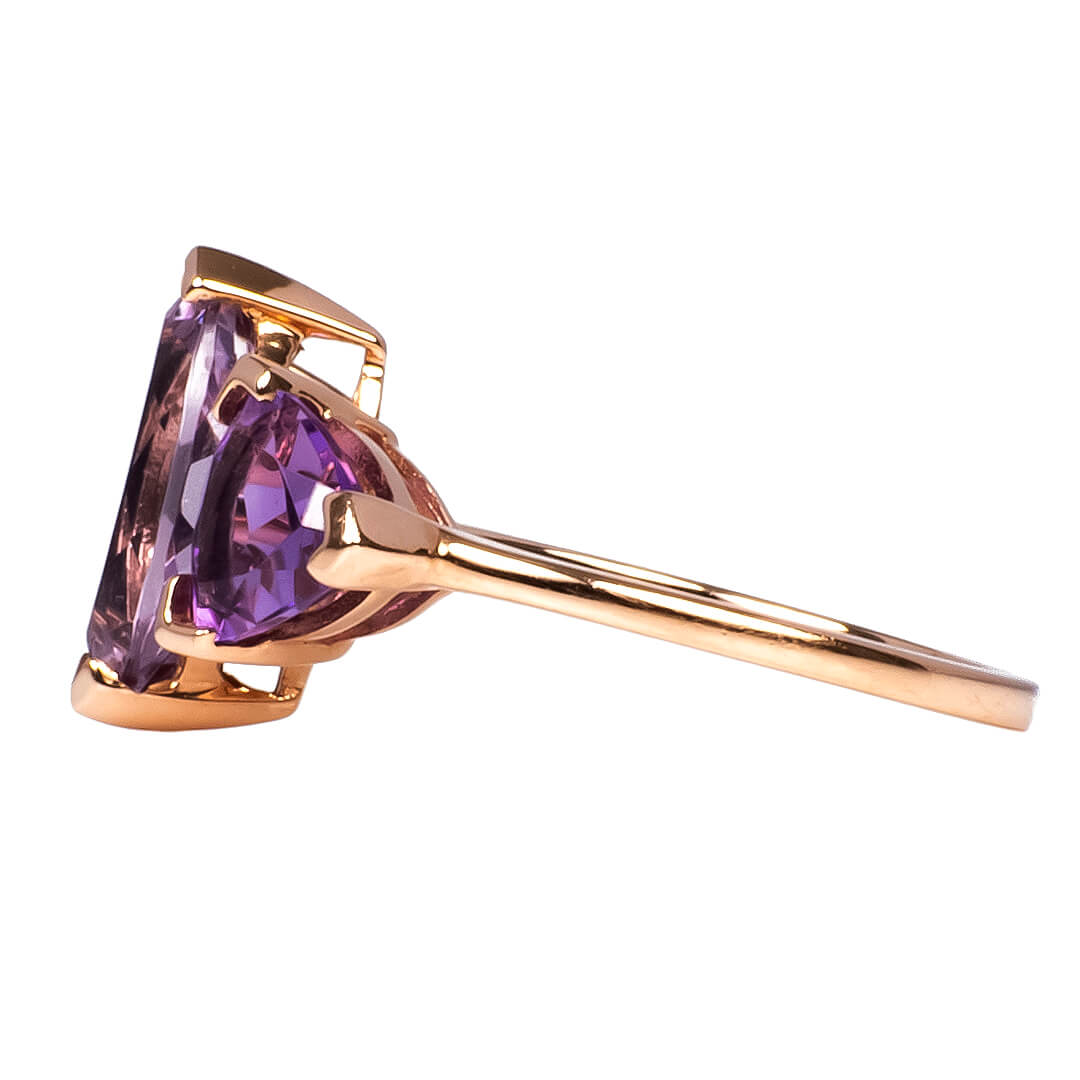 Set de Aretes Dije Anillo con Amatistas