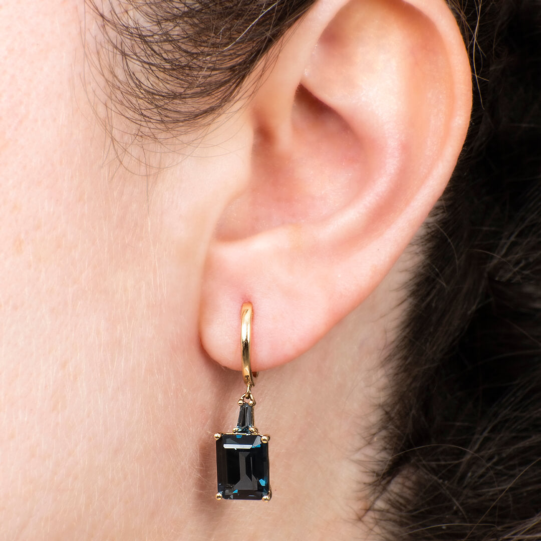 Set de Aretes y Dije con Cadena Topacio London Blue