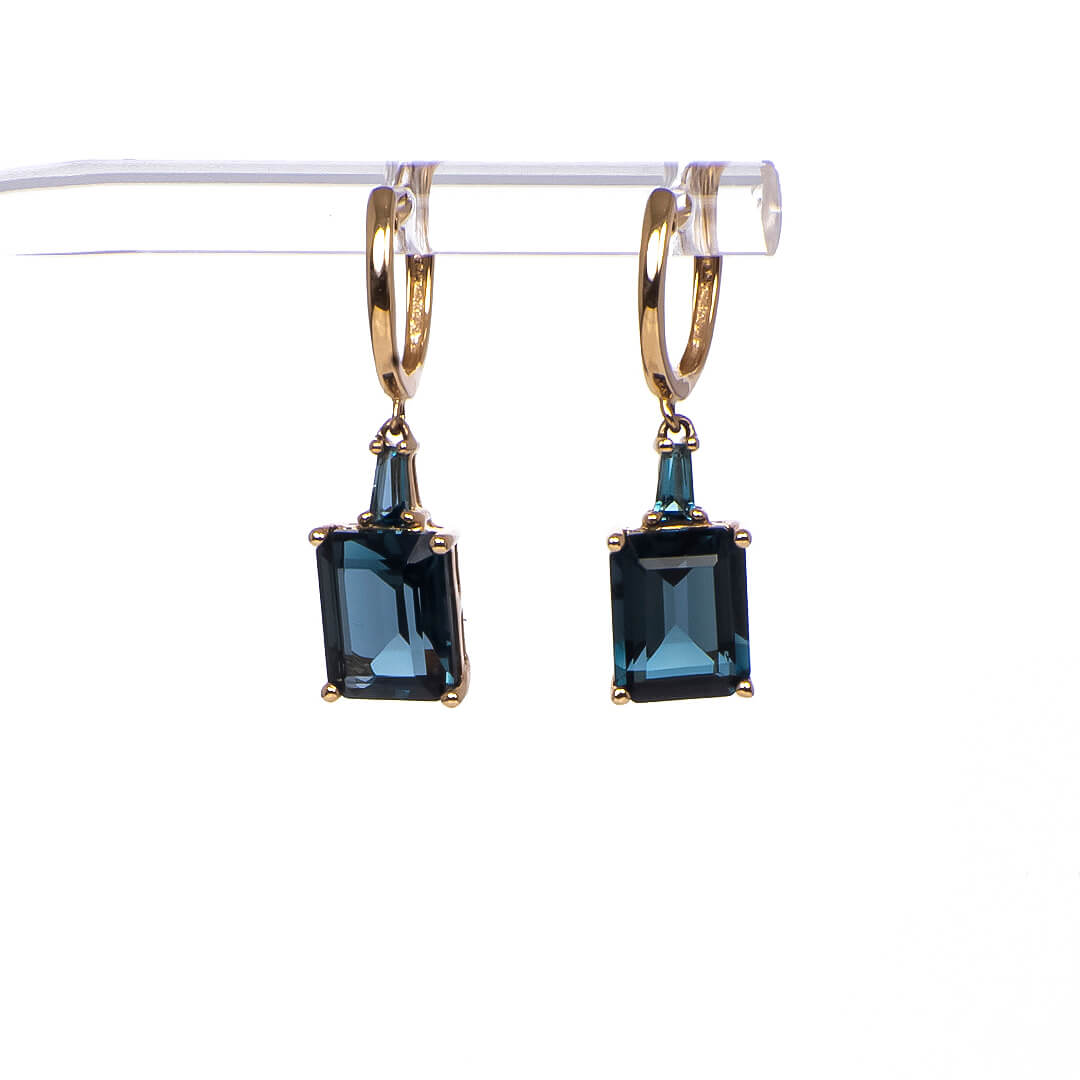 Set de Aretes y Dije con Cadena Topacio London Blue