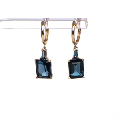 Set de Aretes y Dije con Cadena Topacio London Blue