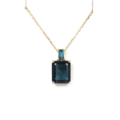Set de Aretes y Dije con Cadena Topacio London Blue