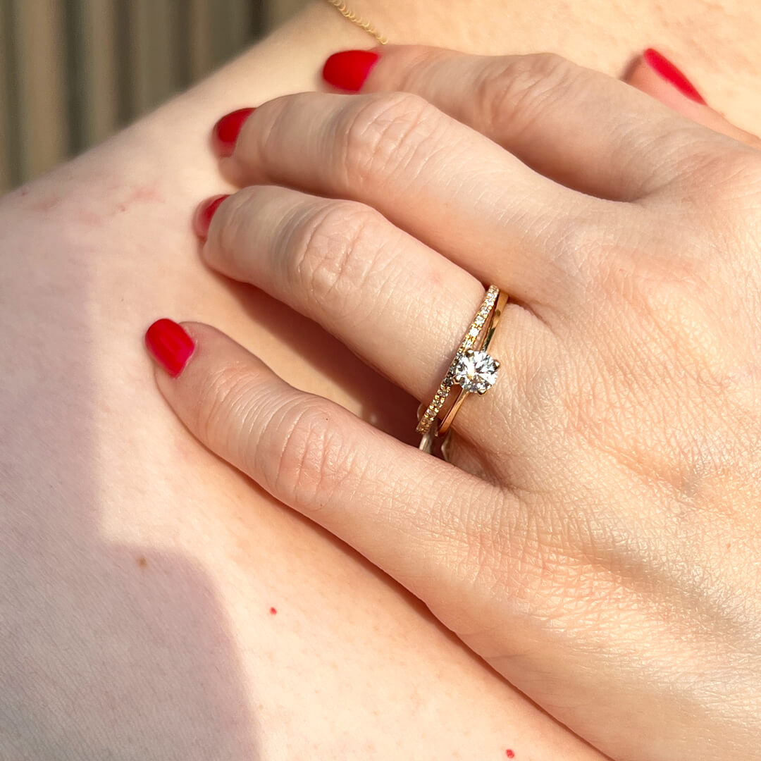 Solitario Diamante de Laboratorio Corte Ideal 0.37qts