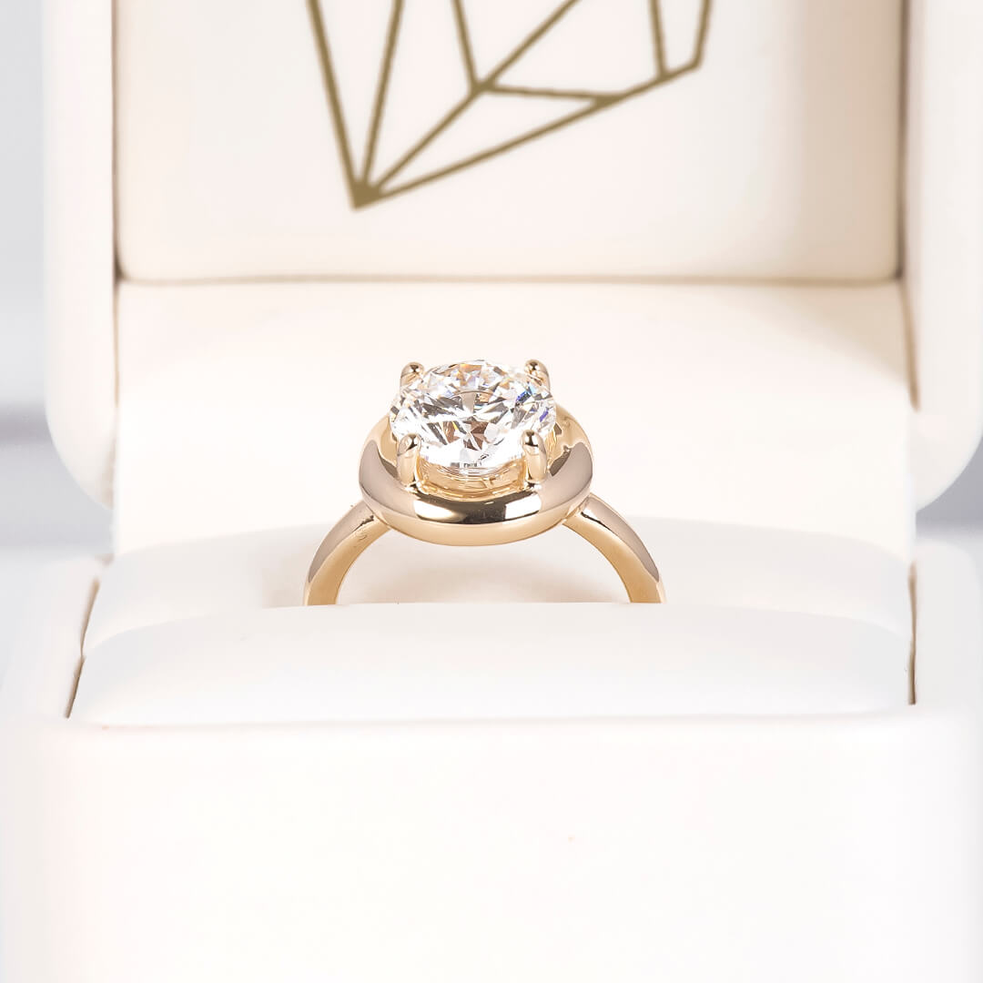 Solitario con Bisel Chunky Diamante Labgrown 3.00qts