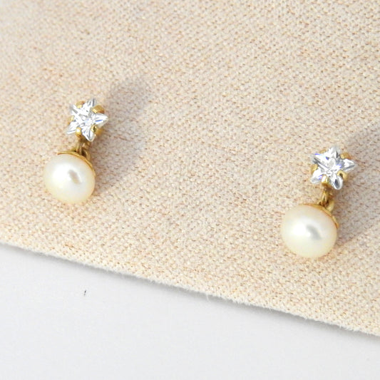 Estrella cz perla colgante