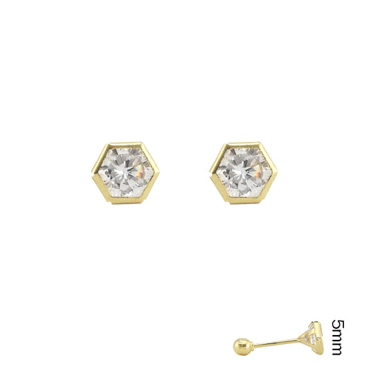 Hexagono con bisel Circonia Cúbica