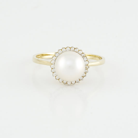 Anillo perla y circonias