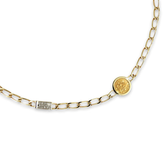 Gargantilla con moneda de banco 2 pesos