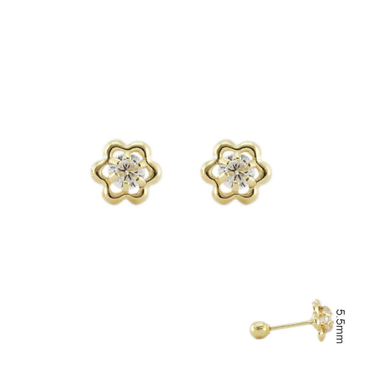 Flor contorno y circonia al centro